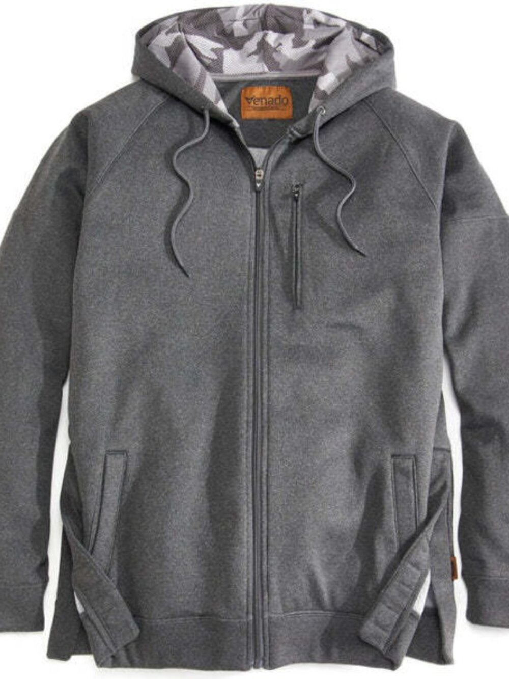 Premium Performance Full Zip Hoodie w/magnetic sides - Gray | Large